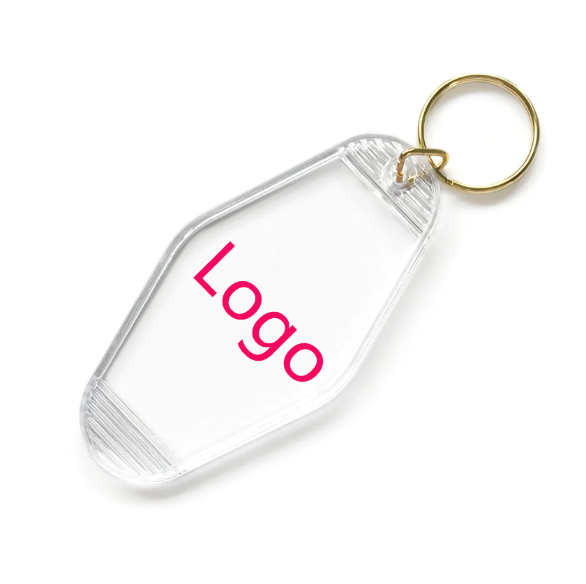 Custom Printed Soft Plastic Keychains for hotel, acrylic Oval Keytags