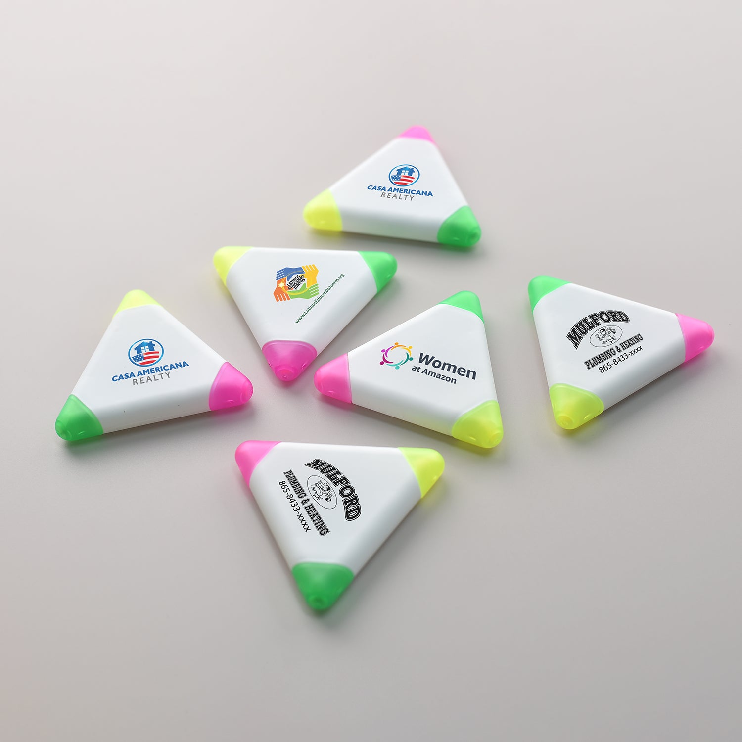 Wholesale Custom Promotional Printed Triangle Highlighter Pens