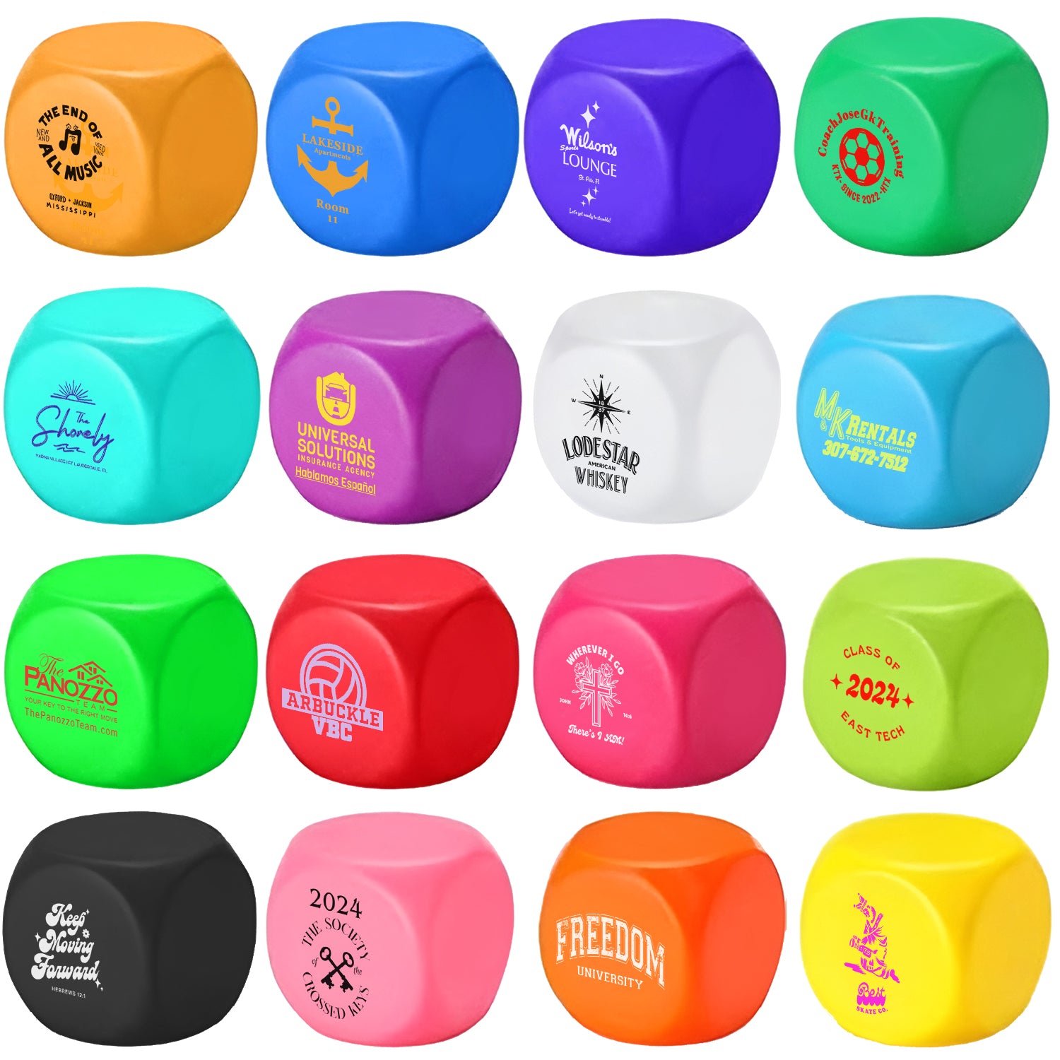 Personalized Printed Square Shaped Stress Relievers Balls Stress Toys