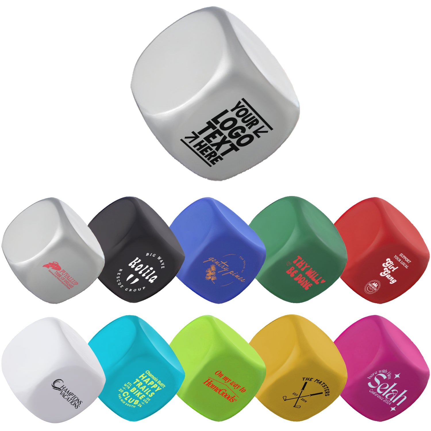 Personalized Printed Square Shaped Stress Relievers Balls Stress Toys