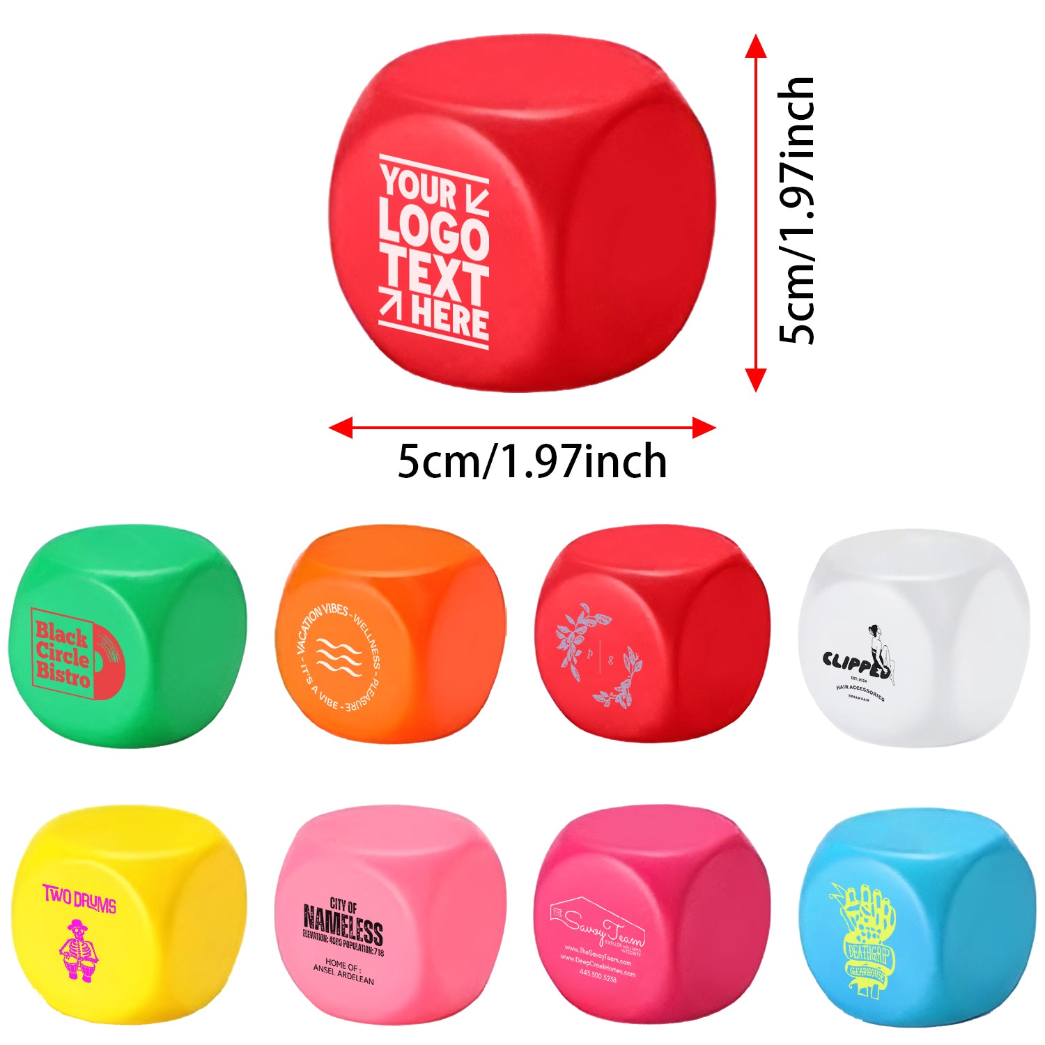 Personalized Printed Square Shaped Stress Relievers Balls Stress Toys