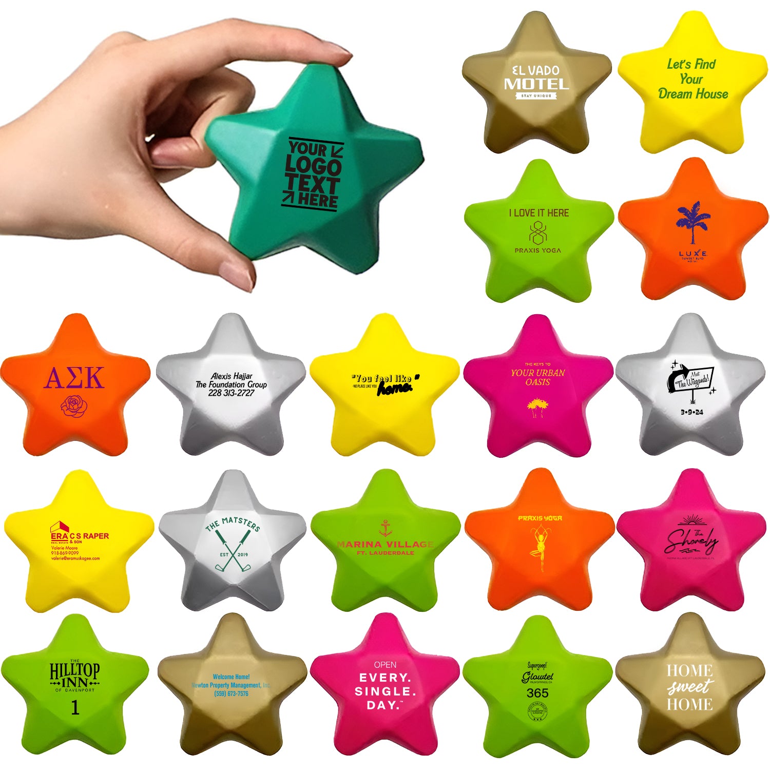 Wholesale Custom Star Shape Pu Foam Stress Reliever Ball With Your Logo