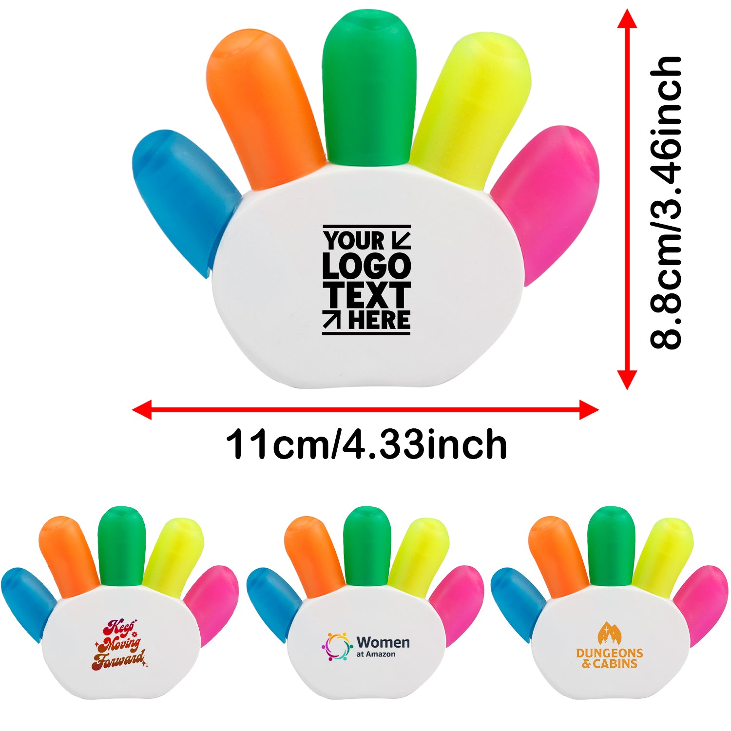 Personalised Full Color Printed Promotional Hand Shape Highlighter