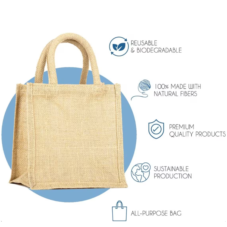 Wholesale Jute Bag with Custom Logo Burlap Tote Bags Multi-purpose Bags