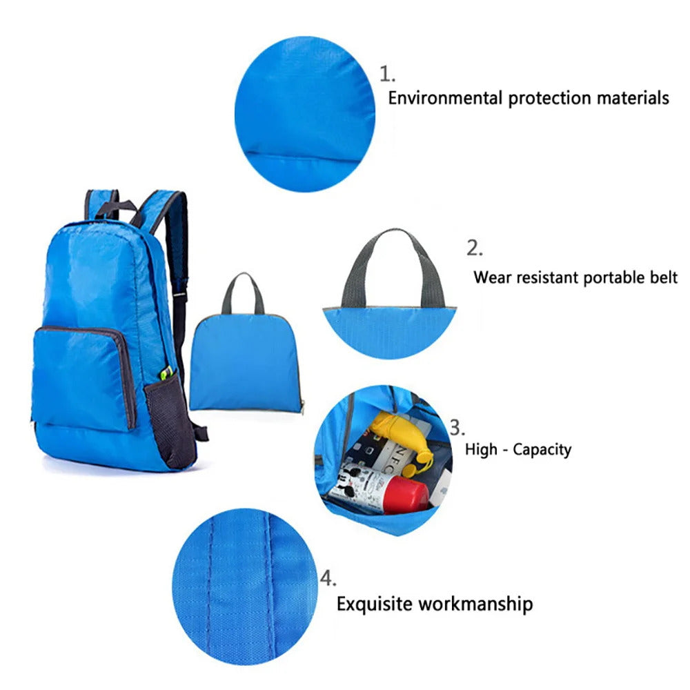 Custom Lightweight Foldable Backpack Ultralight Folding Travel Daypack Bag with Logo