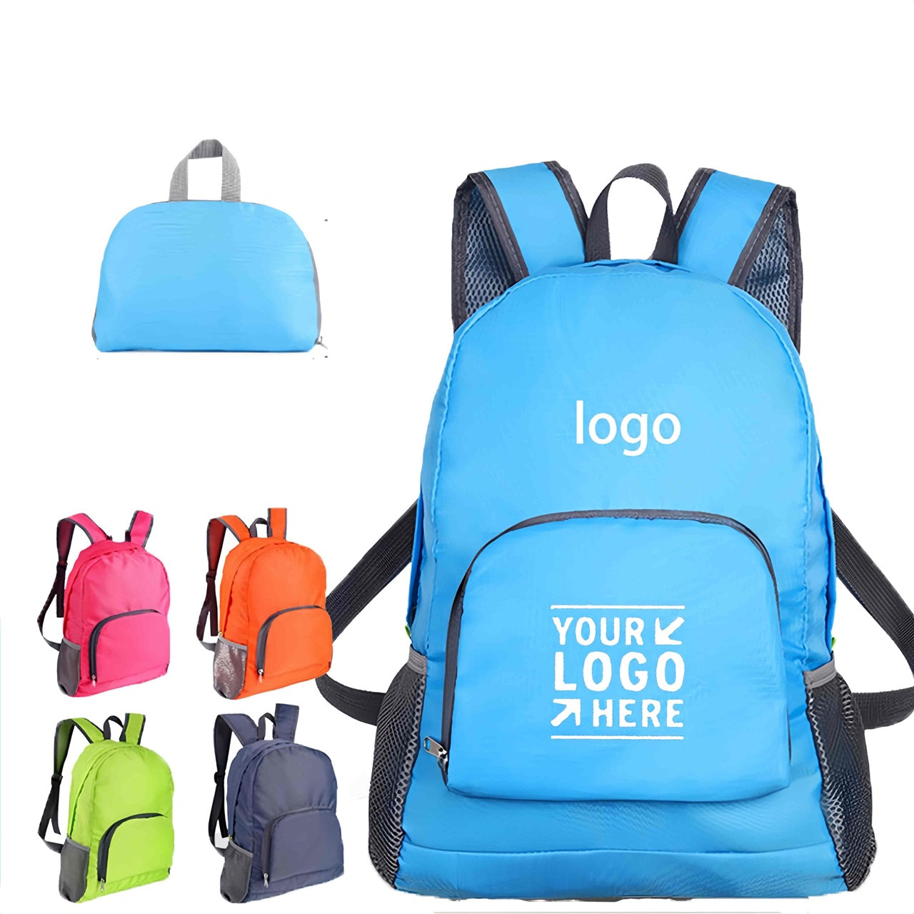 Custom Lightweight Foldable Backpack Ultralight Folding Travel Daypack Bag with Logo