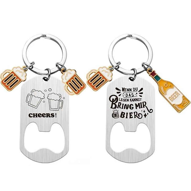 Custom Logo Beer Bottle Opener Keychain Unique Keychain Gifts with Pendants