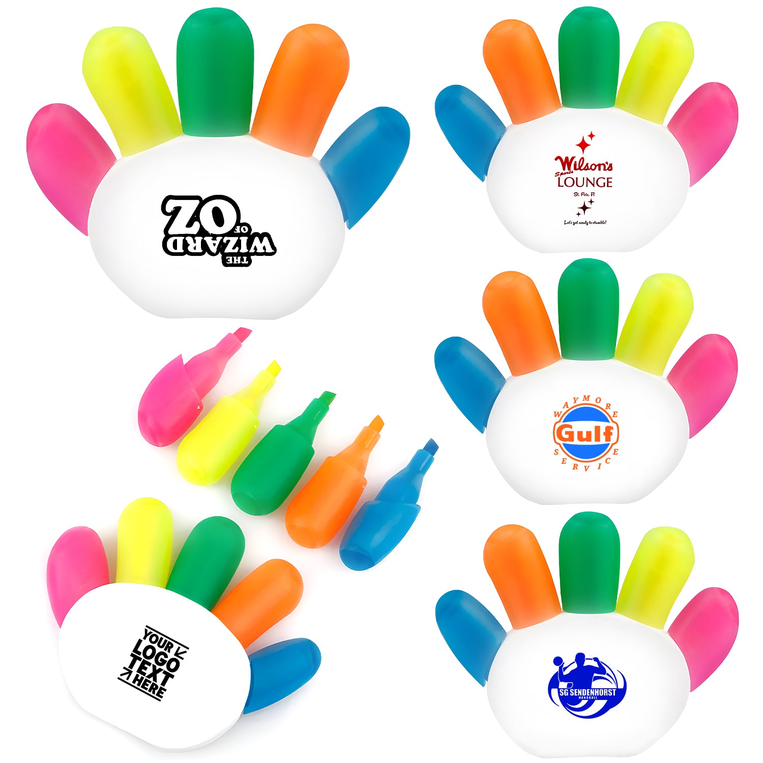 Personalised Full Color Printed Promotional Hand Shape Highlighter