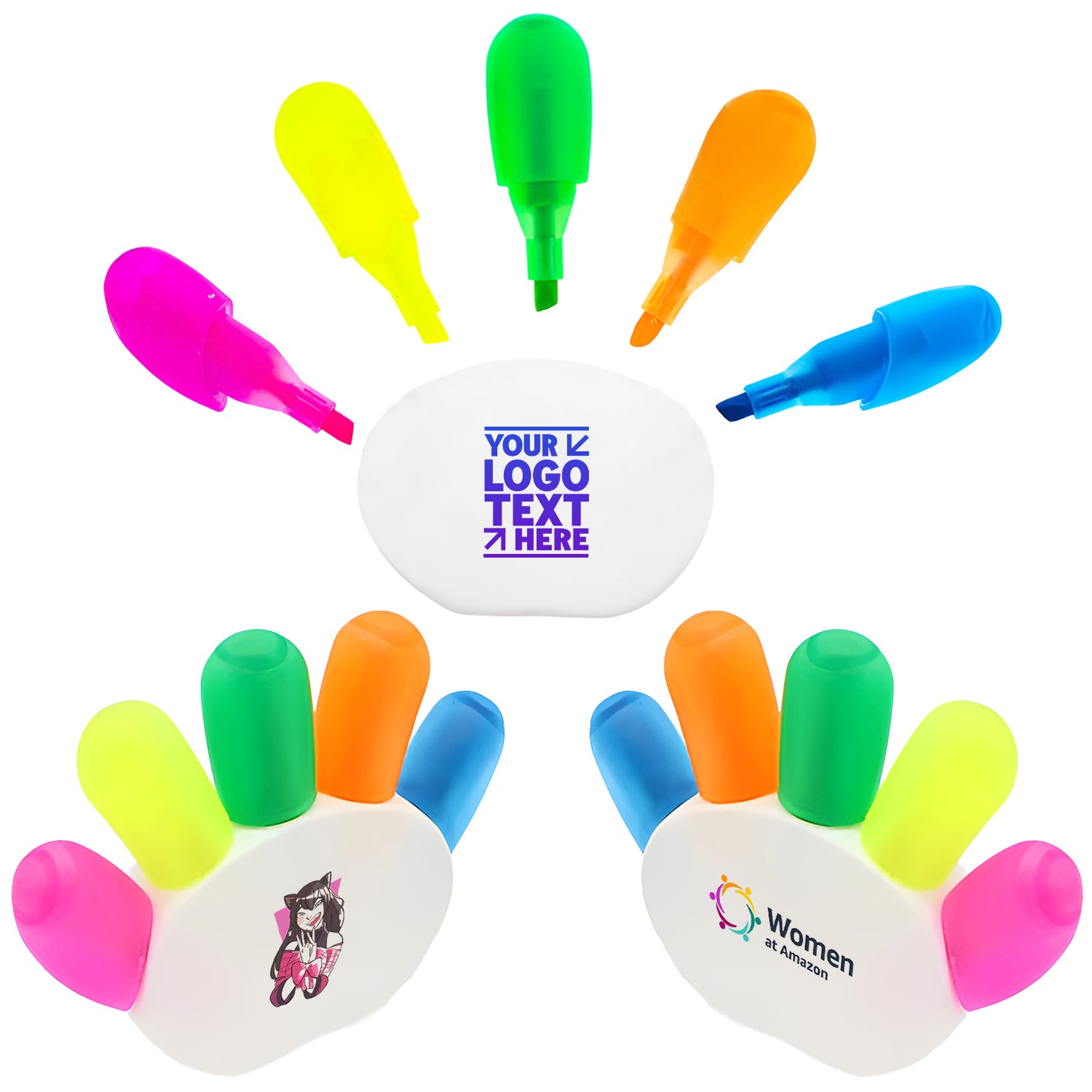 Personalised Full Color Printed Promotional Hand Shape Highlighter