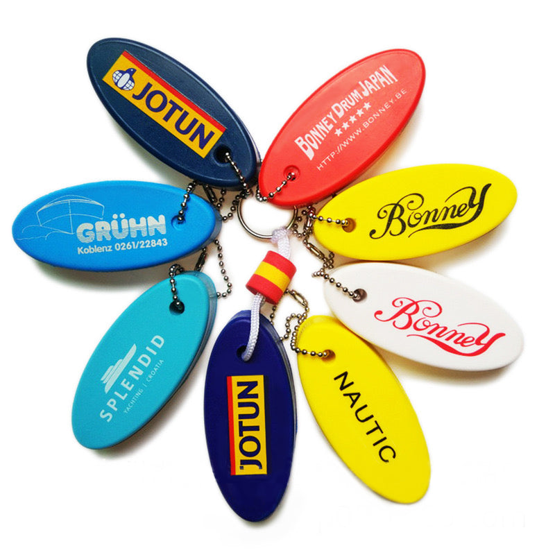 Personalized Printed Oval PU Foam Float Rite Boat Key Chain For Promo