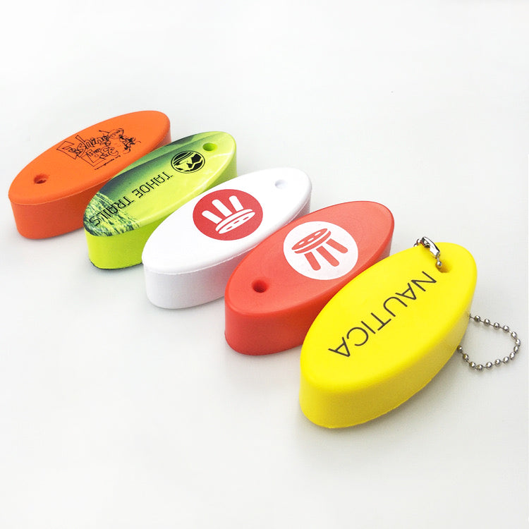 Personalized Printed Oval PU Foam Float Rite Boat Key Chain For Promo