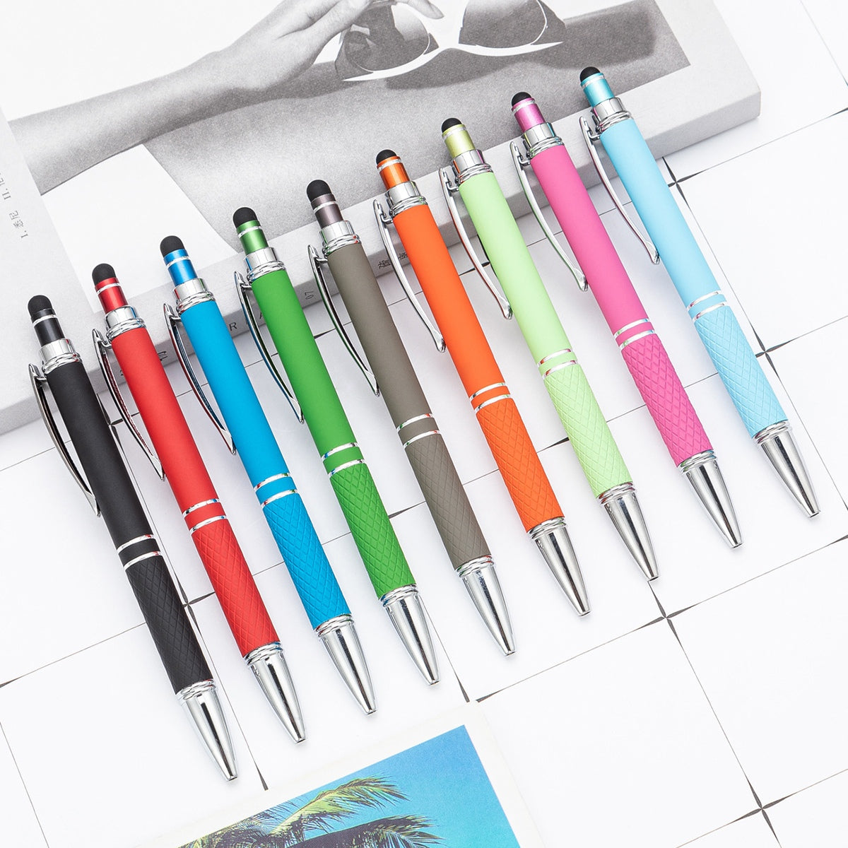 Custom Bright Soft Touch Pens & Personalized Gentle-Touch Pens for Event