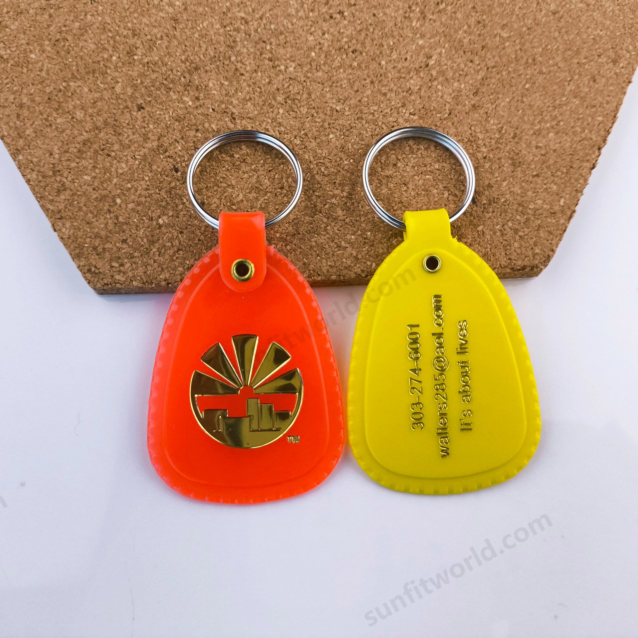 Vintage Gold Foil Saddle Keychain Key Tag | Designer Keychain Logo