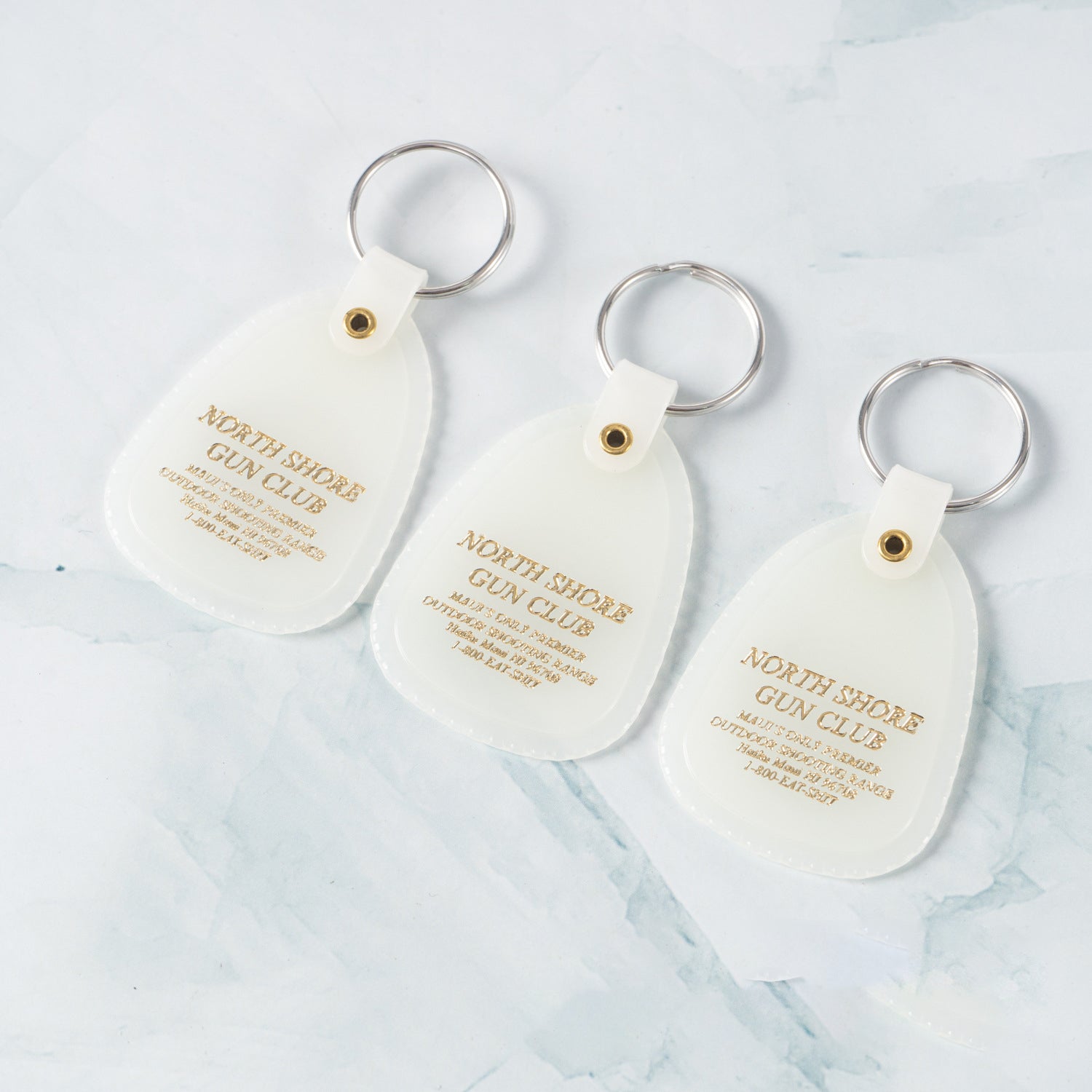 Vintage Gold Foil Saddle Keychain Key Tag | Designer Keychain Logo