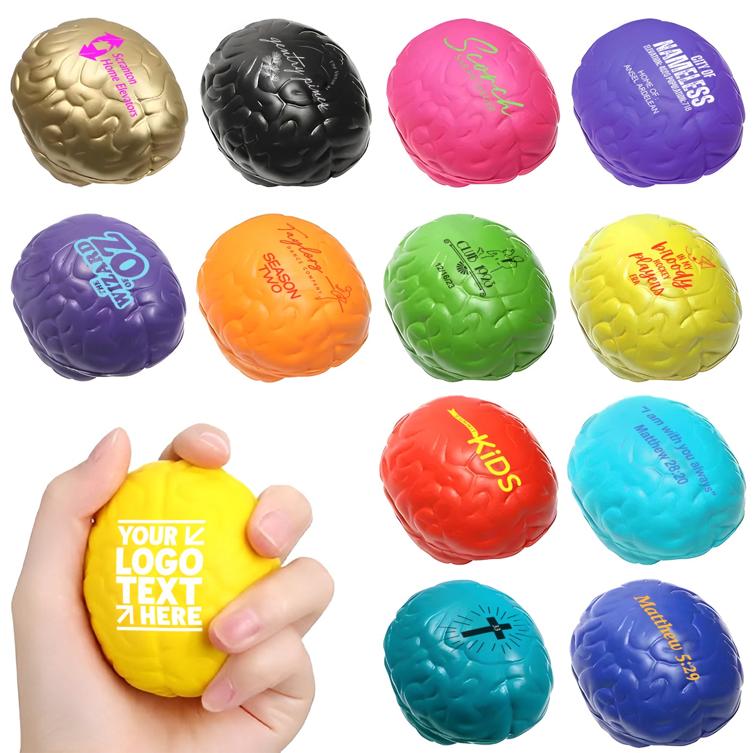 Custom Brain Stress Reliever with Logo Promotional Giant Brain Ball