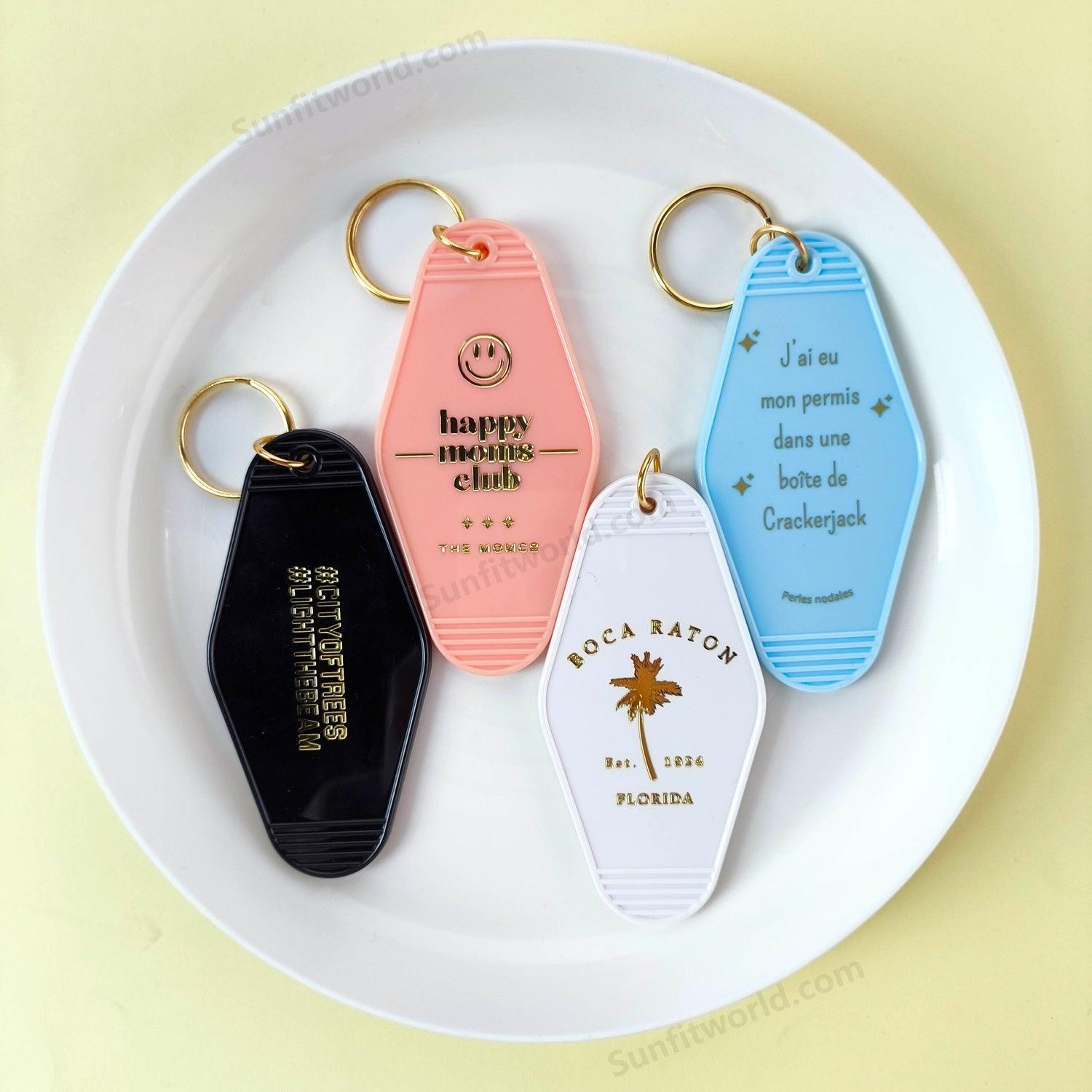 Bulk Custom Gold Foiled Keychain For Business Promotional Gift