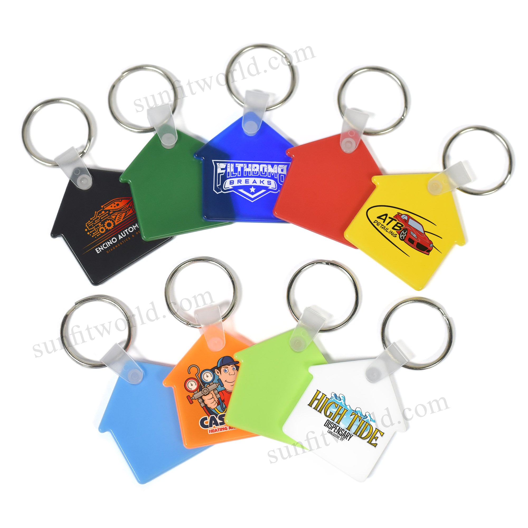 House Shape Promotional PVC Key Tag Printed Home Style Soft Keychain