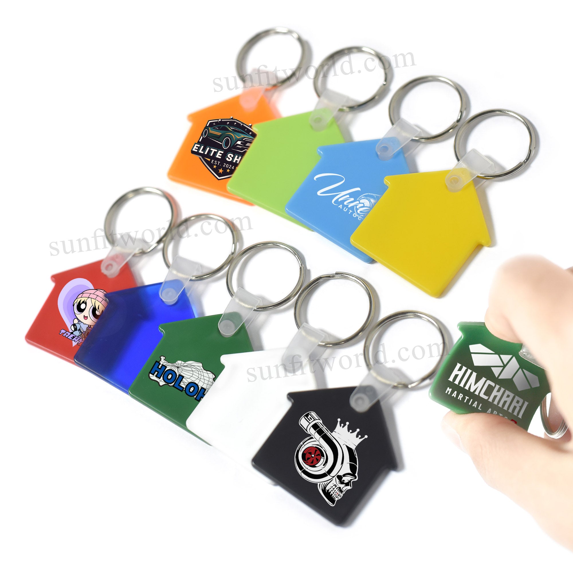 House Shape Promotional PVC Key Tag Printed Home Style Soft Keychain