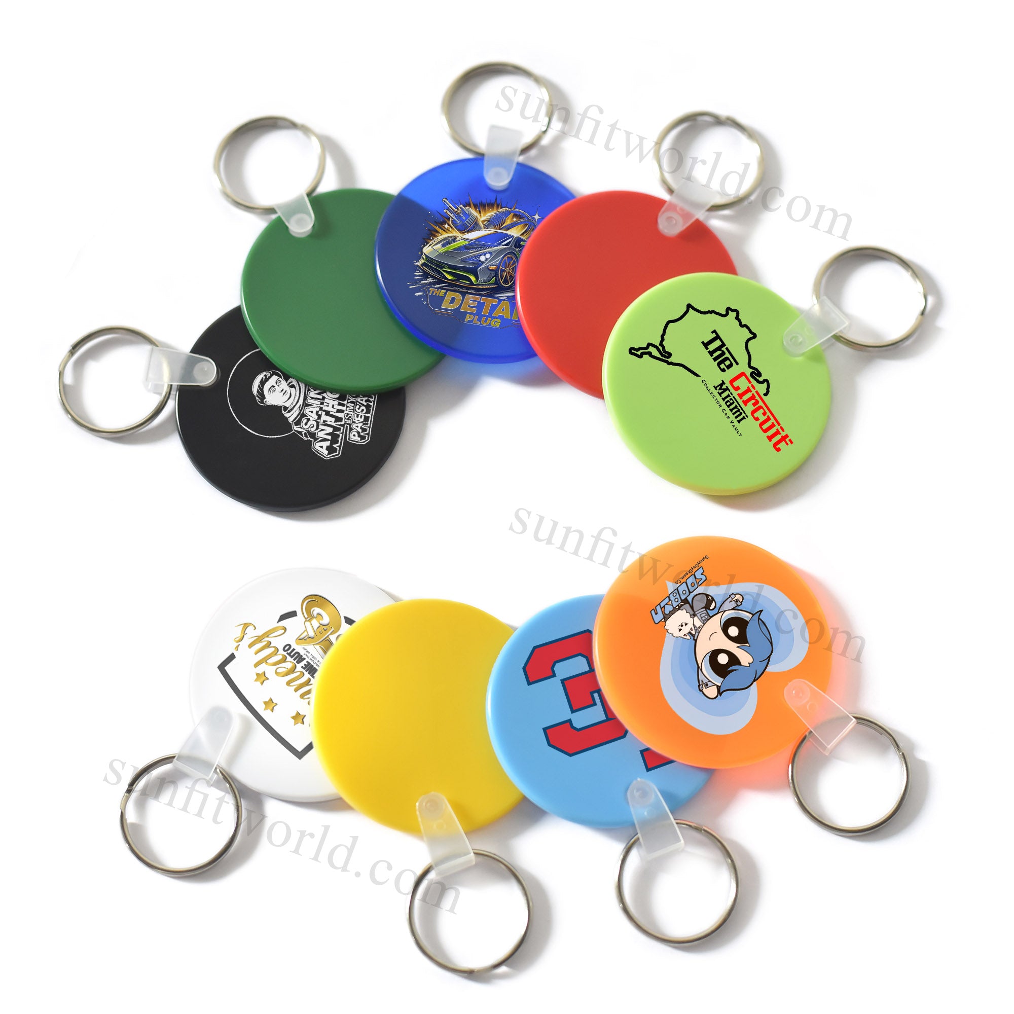 Round Shape Promotional PVC Key Tag Printed Round Style Soft Keychain