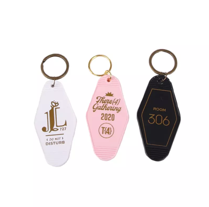 Low MOQ 100Bulk Custom Gold Foiled Keychain Promotional Gift